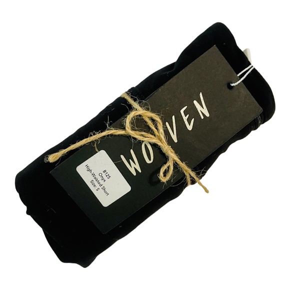 NWT Wolven Sustainable High Waisted Hot Yoga/SUP Yoga Short in Onyx/Black - Picture 2 of 5